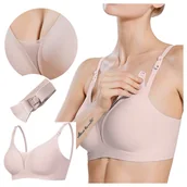 Biustonosze ciążowe - Biustonosz ciążowy stanik bezszwowy do karmienia - beżowy - XXL - miniaturka - grafika 1