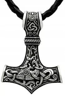 Naszyjnik Męski Srebrny Młot Thor Mjolnir Celtic - Łańcuchy męskie - miniaturka - grafika 1