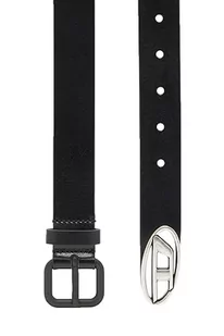 Diesel Oval D Logo B-Inlay Belt Pasek, Czarny, 85 Unisex Dorosły, Czarny - Paski - miniaturka - grafika 1
