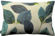 Poszewki na poduszki - Dekoria Poszewka Kinga na poduszkę prostokątną liście w kolorze szmaragdowej zieleni z fioletem na lnianym tle 60 × 40 cm Abigail 108-143-15 - miniaturka - grafika 1