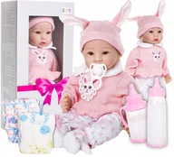 Lalki dla dziewczynek - Pachnąca Lalka Niemowlak Bobas Zestaw Pampersy Butelki Smoczek - miniaturka - grafika 1