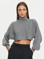 Swetry damskie - Pieces Golf Rue 17153430 Szary Regular Fit - miniaturka - grafika 1