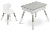 Stoliki dla dzieci - Zestaw stolik krzesełko organizer Lara grey Toyz - miniaturka - grafika 1
