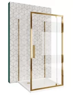 Kabiny prysznicowe - Złota kabina prysznicowa przyścienna drzwi uchylne 90x80 Rapid Swing Rea - miniaturka - grafika 1