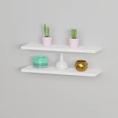 Półki do salonu - Półka ścienna wisząca 2x80 cm biała - miniaturka - grafika 1