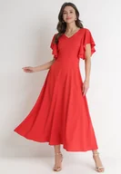 Sukienki - Czerwona Sukienka Emilienne - miniaturka - grafika 1