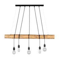 Lampy sufitowe - Spotlight Wisząca LAMPA rustykalna TRABO LONG 69304504 ekologiczna OPRAWA drewniany ZWIS townshend sosna bejcowana czarny 69304504 - miniaturka - grafika 1