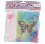 Zabawki kreatywne - Notes pluszowy motyl + długopis D45023 73371 - miniaturka - grafika 1