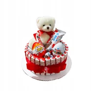 Zestaw prezentowy Tort ze słodyczy Kinder Prezent dla Dziecka Urodziny