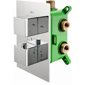 Baterie podtynkowe - FDESIGN  FD1-TS08-7PBOX-11 STABILLA BATERIE PODTYNKOWA TEROSTATYCZNA Z BOXEM  2-FUNKCYJNA KWADRATOWA  chrom - miniaturka - grafika 1