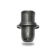 Akcesoria do oświetlenia - Oprawka E14 czarna z kołnierzem tworzywo ELEKTRO - miniaturka - grafika 1