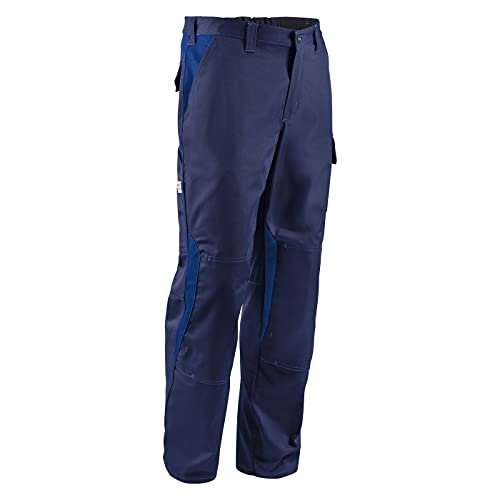 KÜBLER Workwear KÜBLER Image Dress spodnie robocze, niebieskie, rozmiar 110, męskie spodnie robocze ze wzmocnionej bawełny, spodnie robocze z kieszeniami ochronnymi na kolana zgodnie z normą EN 14404,