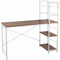 Biurka - EDINOS Biurko pod laptopa z regałem na białym stelażu H0-K95 - miniaturka - grafika 1