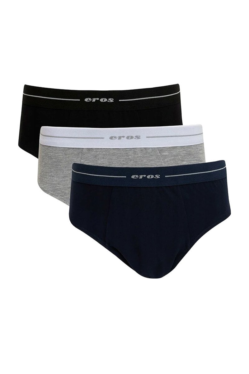 EROS MAJTKI MĘSKIE SLIPY WIELOKOLOROWE Z LOGO EROS 3 PACK M 5DA