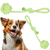 Zabawki dla psów - Gryzak dla psa sznur z węzłami zabawka do gryzienia lina zielona - miniaturka - grafika 1