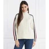 Swetry damskie - Tommy Hilfiger Golf GLOBAL | Regular Fit | z dodatkiem wełny - miniaturka - grafika 1