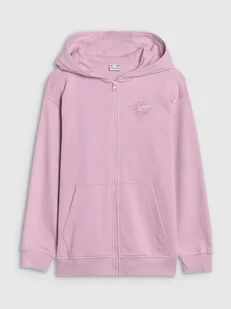 4F Bluza dresowa rozpinana z kapturem dziewczęca - fioletowa 152 (11-12 lat) - Bluzy damskie - miniaturka - grafika 1
