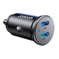 Ładowarki samochodowe - Joyroom mini ładowarka samochodowa JR-CCN06 30W 2x USB-C metalowa - miniaturka - grafika 1