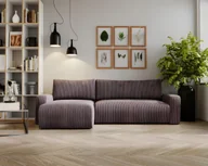 Narożniki - Sofa w kształcie L ARAGON narożnik tkanina Zoom brązowy lewy - miniaturka - grafika 1