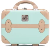 Walizki - Kuferek SEMI LINE T5839-1 Vintage 23 cm Miętowo-różowy - miniaturka - grafika 1