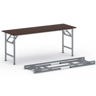 B2B Partner Stół konferencyjny FAST READY z srebrnoszarym stelażem, 1700 x 500 x 750 mm, orzech 499252 - Stoły i stoliki do biura - miniaturka - grafika 1