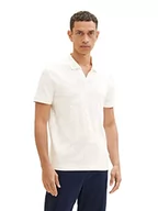Koszulki męskie - TOM TAILOR Męska koszulka polo, 1036376, biała, L, 10332 – Off White, L - miniaturka - grafika 1