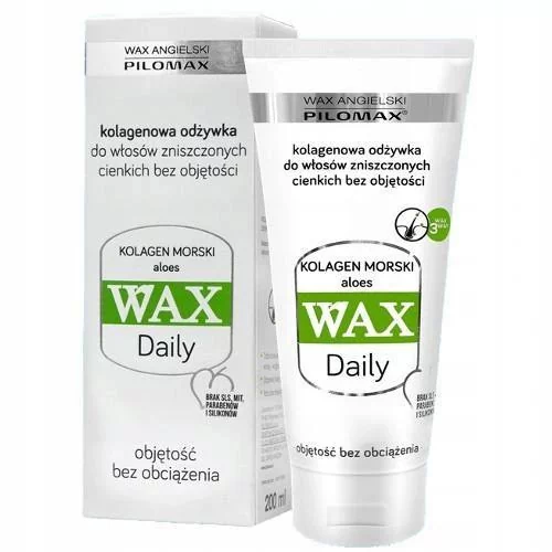 Pilomax JOLANTA BORTKIEWICZ Wax Daily kolagenowa odżywka do włosów zniszczonych cienkich bez objętości 200 ml | DARMOWA DOSTAWA OD 149 PLN!