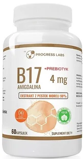 Suplement diety, Progress Labs, WITAMINA B17 4 mg + PREBIOTYK, amigdalina, 60 kaps. - Witaminy i minerały - miniaturka - grafika 1