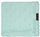 Koce i narzuty dla dzieci - Kocyk Dla Niemowląt Ażurowy Daisy Mięta Lullalove - miniaturka - grafika 1