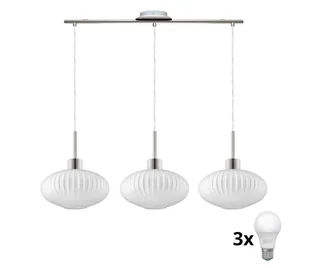 Lampa wisząca LED HARMA 3xE27/60W/230V matowy chrom/biały - Lampy sufitowe - miniaturka - grafika 1