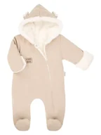 Pajacyki dla niemowląt - Niemowlęcy pajac dresowy z luną beżowy Nicol,r.56 - miniaturka - grafika 1