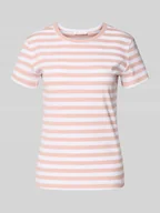 Koszulki i topy damskie - T-shirt z efektem prążkowania i okrągłym dekoltem - miniaturka - grafika 1