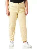 Spodnie damskie - BOSS Damskie spodnie Solga-D, Żółty (jasny/pastelowy żółty 743), 35W (Producent Rozmiar:34) - miniaturka - grafika 1