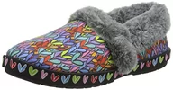 Kapcie damskie - Skechers Damskie kapcie Cozy Love Renegade, Czarne i wielokolorowe zamszowe sztuczne futro Tr, 35 EU - miniaturka - grafika 1