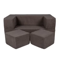 Fotele i pufy dla dzieci - Sofa dziecięca Aesthetic Cube Sofa Brązowa - miniaturka - grafika 1