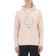 Bluzy damskie - JEEP O102918-P558 J Bluza Damska z Kapturem Kieszeń Pasek - Drewniane Pierścienie Drukowanie Duży J23W Kobiety Powder Rose M - miniaturka - grafika 1