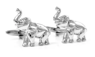 Srebrne spinki do mankietów - słonie na szczęście U26 - Spinki do mankietów i krawatów - miniaturka - grafika 1