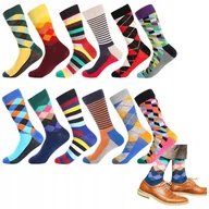 Skarpetki męskie - Skarpetki Skarpetki męskie kolorowe długie Zestaw 12 sztuk na prezent - miniaturka - grafika 1