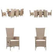 Meble ogrodowe - vidaXL 9-częściowy ogrodowy zestaw jadalniany z poduszkami z rattanu w kolorze beżowym - Zestaw mebli ogrodowych - Zestawy mebli ogrodowych - Stół i krzesła ogrodowe - Stoły i krzesła ogrodowe - miniaturka - grafika 1