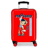 Walizki - Disney Pinocchio walizka kabinowa czerwona 38 x 55 x 20 cm sztywny ABS zamek szyfrowy z boku 34 l 2 kg 4 podwójne koła - miniaturka - grafika 1
