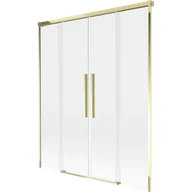 Parawany nawannowe - Mexen Rox parawan nawannowy 2-skrzydłowy rozsuwany 160 x 150 cm, transparent, złoty - 8C9-160-002-50-00 - miniaturka - grafika 1
