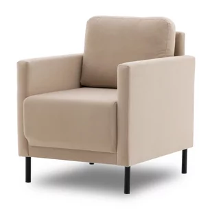 Fotel welurowy do salonu, Laya 55, 70x94x90 cm, beżowy - Fotele - miniaturka - grafika 1