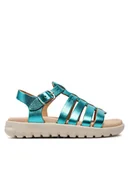 Buty dla dziewczynek - Geox Sandały J Sandal Soleima Gir J35GSB 000CF C3035 M Zielony - miniaturka - grafika 1