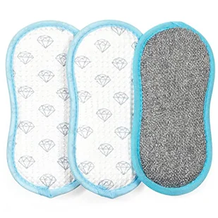 Beldray®LA086372UFEU7 AntiBac Crystal Clean Scrubber Cleaning Pads, 3 Pack, Streak Free Shine, Treated with Anti-Bac Protection, Perfect for Tableware, Pots, Pans and Glassware, Removes Tough Stains - Akcesoria do urządzeń czyszczących - miniaturka - grafika 1