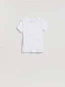 Koszulki i topy damskie - Reserved - T-shirt slim fit - biały - miniaturka - grafika 1