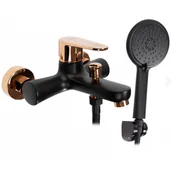 Baterie wannowe i prysznicowe - REA-B4813 Mild Czarna/Różowe Złoto Bateria wannowa - miniaturka - grafika 1