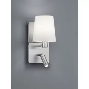 Trio Kinket LAMPA ścienna MARRIOT 271470207 abażurowa OPRAWA metalowa tuba LED 3,1W do czytania matowy nikiel biała 271470207 - Lampy ścienne - miniaturka - grafika 1