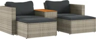 Sofy ogrodowe - vidaXL 5-częściowa sofa ogrodowa z poduszkami szary rattan akacja - miniaturka - grafika 1