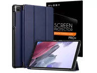 Etui i futerały do telefonów - Etui z klapką obudowa Alogy Book Cover do Galaxy A7 Lite 8.7 T220/T225 Granatowy + Szkło - miniaturka - grafika 1