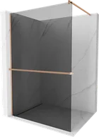 Ścianki i drzwi prysznicowe - Mexen Kioto+ ścianka prysznicowa z półką Walk-in 110 x 200 cm, grafit, miedź szczotkowana - 800-110-121-65-40 - miniaturka - grafika 1